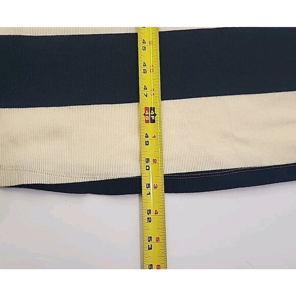 Tommy Hilfiger Tank Dress M Blue Cream Logo Stripe Nautical Maxi Stretch Knit - Picture 9 of 9